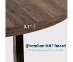 Table à manger ronde pour 4 personnes - Table à dîner circulaire de 47" en bois avec cadre métallique, Meuble de cuisine et de salle à manger de style rustique pour la maison