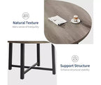 Table à manger ronde pour 4 personnes - Table à dîner circulaire de 47" en bois avec cadre métallique, Meuble de cuisine et de salle à manger de style rustique pour la maison