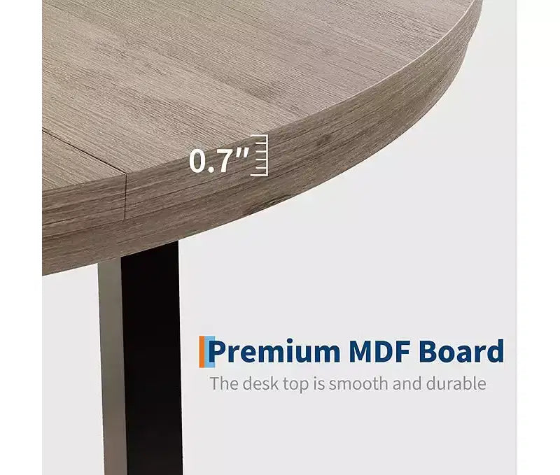 Table à manger ronde pour 4 personnes - Table à dîner circulaire de 47" en bois avec cadre métallique, Meuble de cuisine et de salle à manger de style rustique pour la maison