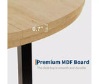 Table à manger ronde pour 4 personnes - Table à dîner circulaire de 47" en bois avec cadre métallique, Meuble de cuisine et de salle à manger de style rustique pour la maison