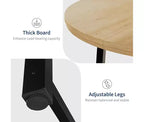 Table à manger ronde pour 4 personnes - Table à dîner circulaire de 47" en bois avec cadre métallique, Meuble de cuisine et de salle à manger de style rustique pour la maison