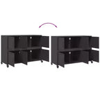vidaXL Buffet noir Acier laminé à froid Grand buffet rectangulaire
