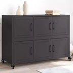vidaXL Buffet noir Acier laminé à froid Grand buffet rectangulaire