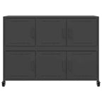 vidaXL Buffet noir Acier laminé à froid Grand buffet rectangulaire