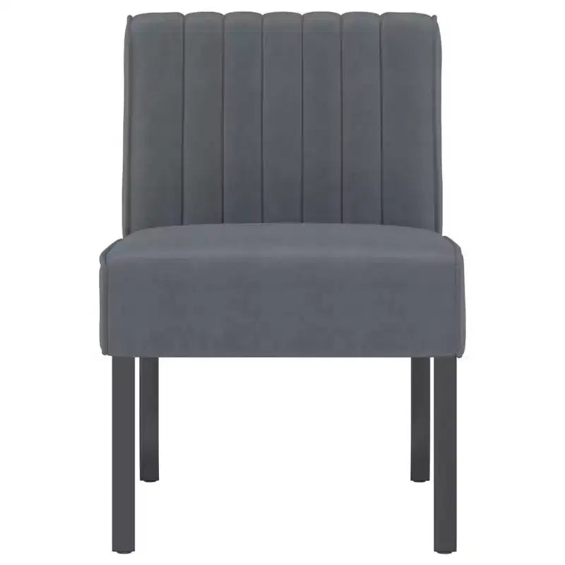 vidaXL Chaise longue velours gris foncé