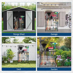 Organisateur d'outils de jardin de 73 cm, support de rangement à 2 niveaux pour outils de jardin, supports en acier pour outils de jardin pour ranger les outils à long manche, support d'outils de garage, porte-outils