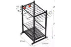 Organisateur d'outils de jardin de 71 cm, support de rangement d'outils de jardin à 2 niveaux, étagères en acier pour ranger les outils à long manche, support d'outils de garage, porte-outils