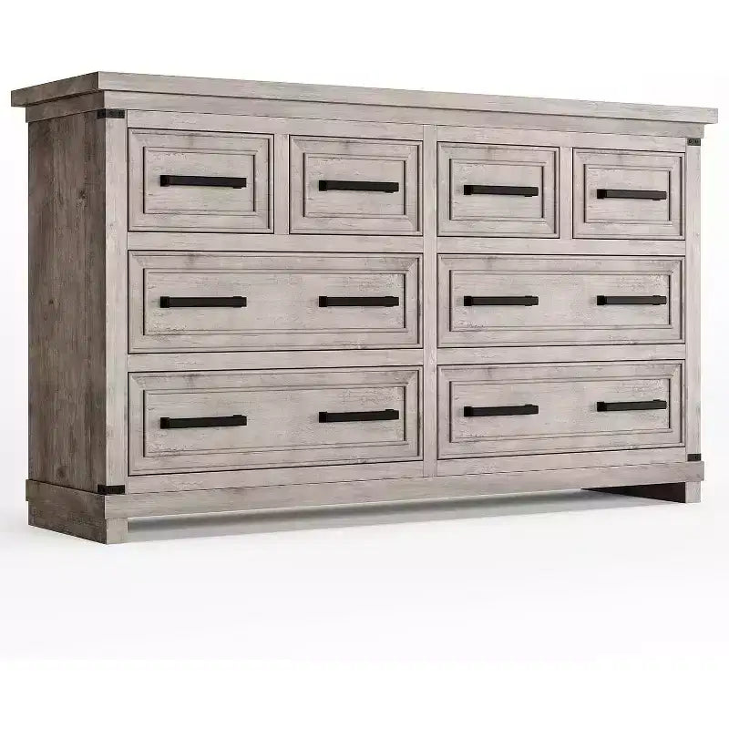Commode de ferme Acekool à 8 tiroirs, organisateur de commode en bois rustique pour chambre, placard, salon, couloir