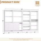 Besiost Lot de 4 systèmes de rangement pour placard avec tiroirs en bois, armoire autoportante de 264 cm avec porte-chaussures et tringles de suspension