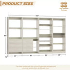 Besiost Lot de 4 systèmes de rangement pour placard avec tiroirs en bois, armoire autoportante de 264 cm avec porte-chaussures et tringles de suspension