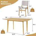 Ensemble de salle à manger 5/7 pièces pour 4/6 personnes, ensemble de meubles de cuisine classique avec chaises de salle à manger empilables et rembourrées - ModernLuxe
