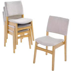Ensemble de salle à manger 5/7 pièces pour 4/6 personnes, ensemble de meubles de cuisine classique avec chaises de salle à manger empilables et rembourrées - ModernLuxe