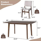 Ensemble de salle à manger 5/7 pièces pour 4/6 personnes, ensemble de meubles de cuisine classique avec chaises de salle à manger empilables et rembourrées - ModernLuxe