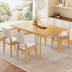 Ensemble de salle à manger 5/7 pièces pour 4/6 personnes, ensemble de meubles de cuisine classique avec chaises de salle à manger empilables et rembourrées - ModernLuxe