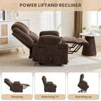 Fauteuil inclinable électrique GustoWave pour personnes âgées, fauteuil inclinable électrique surdimensionné avec massage, chauffage, position allongée, aide à la station debout, 2 porte-gobelets