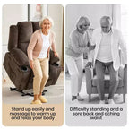 Fauteuil inclinable électrique GustoWave pour personnes âgées, fauteuil inclinable électrique surdimensionné avec massage, chauffage, position allongée, aide à la station debout, 2 porte-gobelets