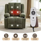 Fauteuil inclinable électrique GustoWave pour personnes âgées, fauteuil inclinable électrique surdimensionné avec massage, chauffage, position allongée, aide à la station debout, 2 porte-gobelets