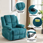 Fauteuil inclinable électrique GustoWave pour personnes âgées, fauteuil inclinable électrique surdimensionné avec massage, chauffage, position allongée, aide à la station debout, 2 porte-gobelets