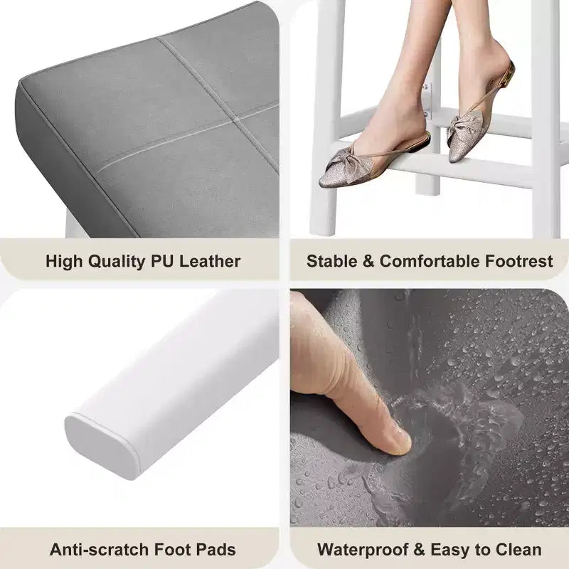 Tabourets de bar lot de 4, tabourets de bar sans dossier de 61 cm de hauteur de comptoir avec surface incurvée, siège ergonomique en forme de selle, pour îlot de cuisine, bar de maison