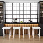 Tabourets de bar lot de 4, tabourets de bar sans dossier de 61 cm de hauteur de comptoir avec surface incurvée, siège ergonomique en forme de selle, pour îlot de cuisine, bar de maison