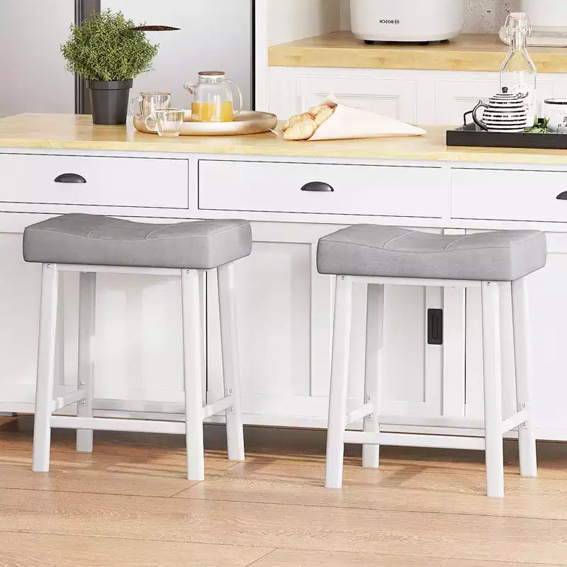 Tabourets de bar lot de 4, tabourets de bar sans dossier de 61 cm de hauteur de comptoir avec surface incurvée, siège ergonomique en forme de selle, pour îlot de cuisine, bar de maison