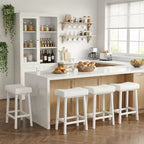Tabourets de bar lot de 4, tabourets de bar sans dossier de 61 cm de hauteur de comptoir avec surface incurvée, siège ergonomique en forme de selle, pour îlot de cuisine, bar de maison