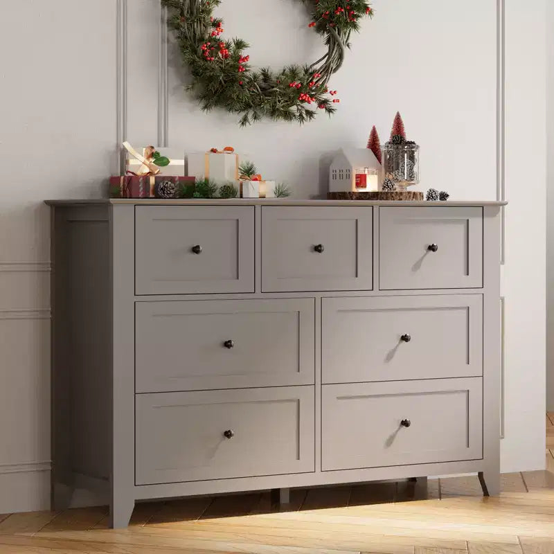 Lot de 2 commodes de chambre, commode de rangement à 7 tiroirs, armoire de rangement en bois pour salon, rangement de placard, entrée, couloir