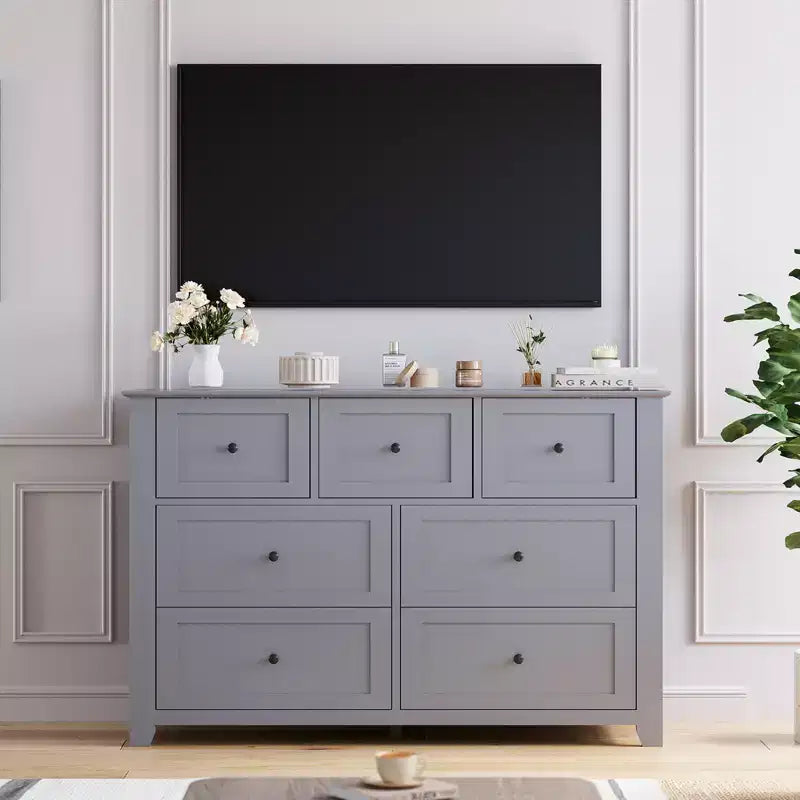 Lot de 2 commodes de chambre, commode de rangement à 7 tiroirs, armoire de rangement en bois pour salon, rangement de placard, entrée, couloir