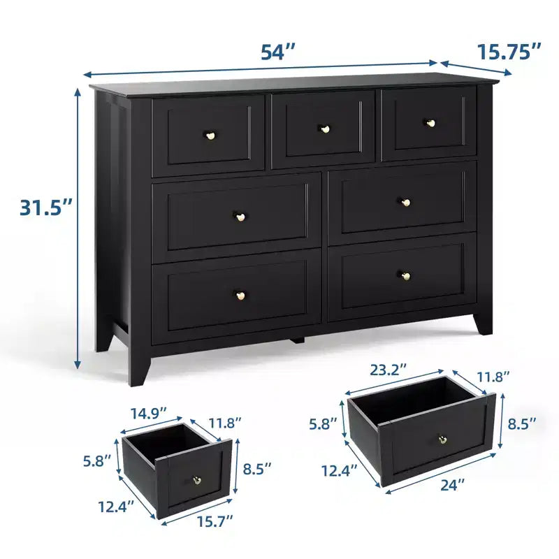 Lot de 2 commodes de chambre, commode de rangement à 7 tiroirs, armoire de rangement en bois pour salon, rangement de placard, entrée, couloir