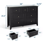 Lot de 2 commodes de chambre, commode de rangement à 7 tiroirs, armoire de rangement en bois pour salon, rangement de placard, entrée, couloir