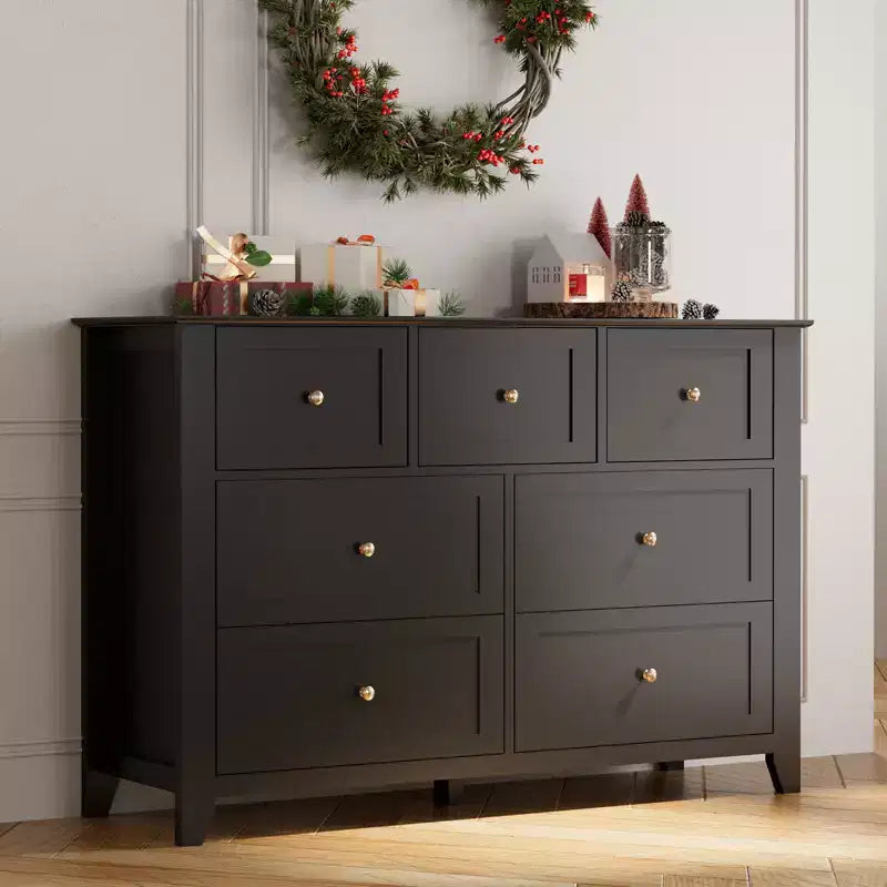 Lot de 2 commodes de chambre, commode de rangement à 7 tiroirs, armoire de rangement en bois pour salon, rangement de placard, entrée, couloir