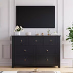 Lot de 2 commodes de chambre, commode de rangement à 7 tiroirs, armoire de rangement en bois pour salon, rangement de placard, entrée, couloir