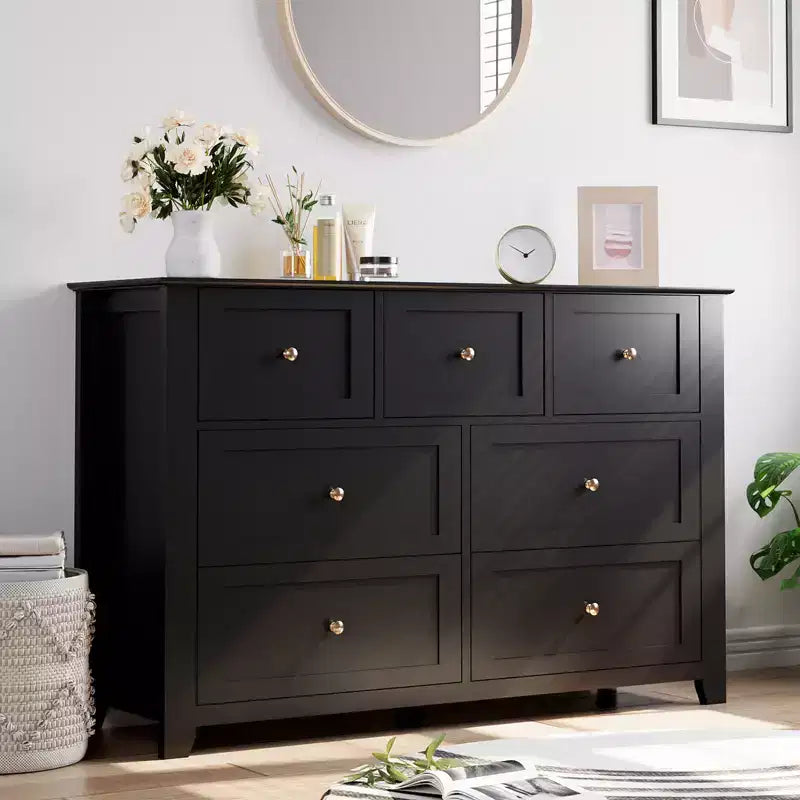 Lot de 2 commodes de chambre, commode de rangement à 7 tiroirs, armoire de rangement en bois pour salon, rangement de placard, entrée, couloir