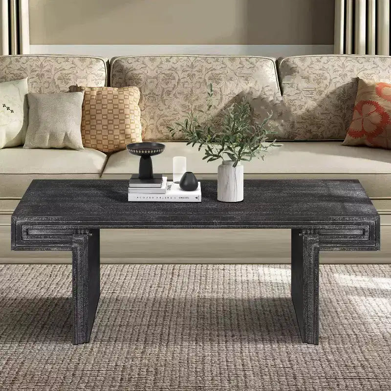 Console industrielle vintage pour salon, table de canapé rectangulaire en bois avec finition en bois vieilli