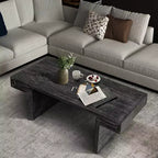 Console industrielle vintage pour salon, table de canapé rectangulaire en bois avec finition en bois vieilli