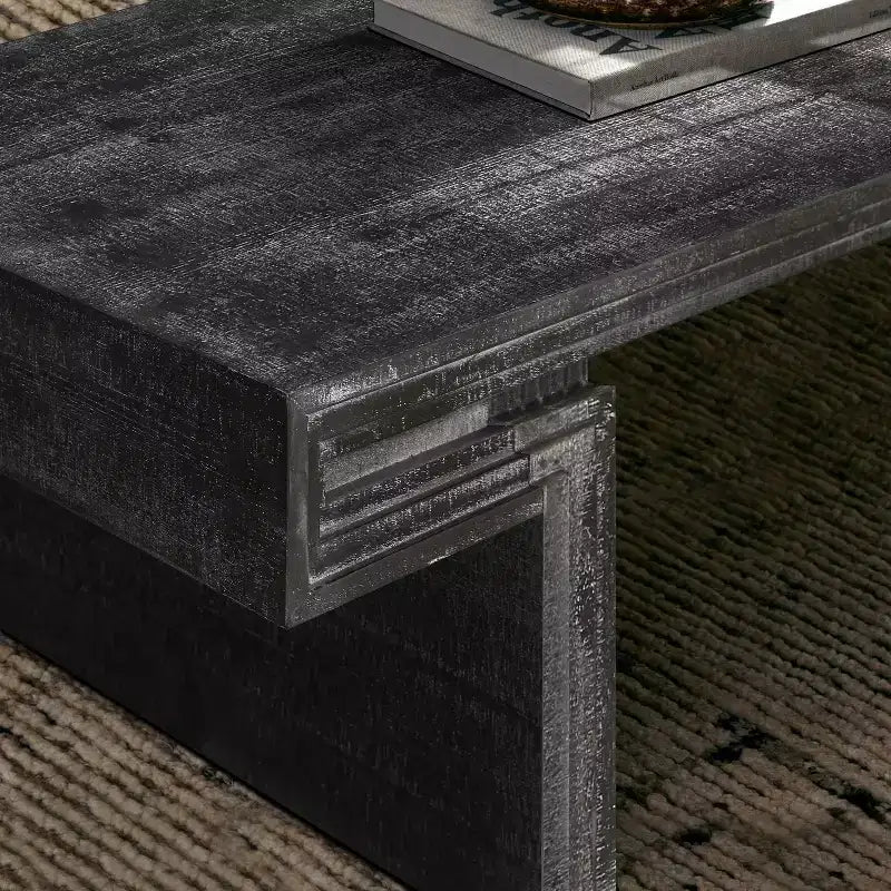 Console industrielle vintage pour salon, table de canapé rectangulaire en bois avec finition en bois vieilli