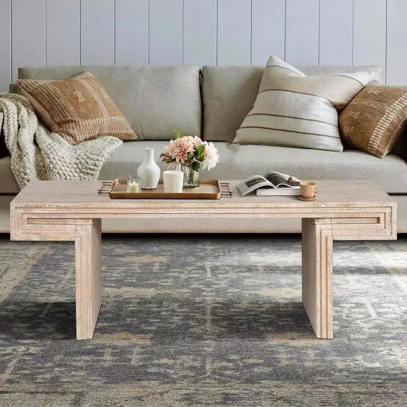 Console industrielle vintage pour salon, table de canapé rectangulaire en bois avec finition en bois vieilli