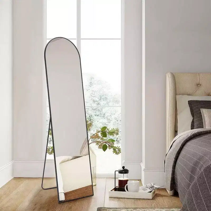Miroir pleine longueur TUYOHW avec cadre en alliage d'aluminium, verre nano amélioré, incassable et antirouille, miroir mural pour salon, entrée