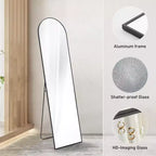 Miroir pleine longueur TUYOHW avec cadre en alliage d'aluminium, verre nano amélioré, incassable et antirouille, miroir mural pour salon, entrée