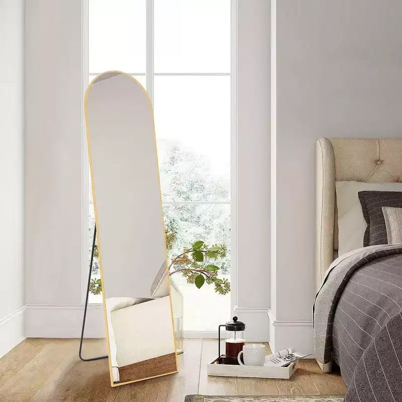 Miroir pleine longueur TUYOHW avec cadre en alliage d'aluminium, verre nano amélioré, incassable et antirouille, miroir mural pour salon, entrée