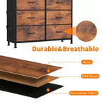 Commode de rangement TUYOHW à 10 tiroirs avec poches latérales et crochets, Organisateur de commode en tissu avec plateau en bois, Tour de rangement pour chambre à coucher, placard et entrée