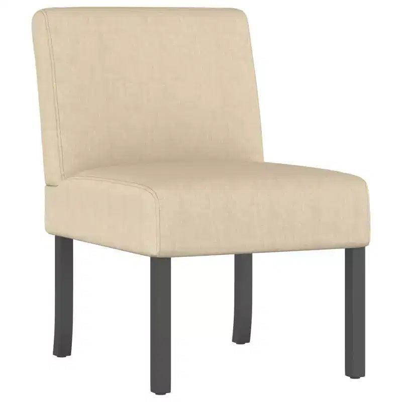 vidaXL Slipper Chair Cream Polyester Single Tough Slipper Chair