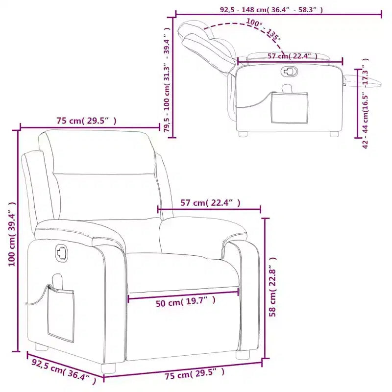 vidaXL Fauteuil de massage inclinable Tissu gris clair