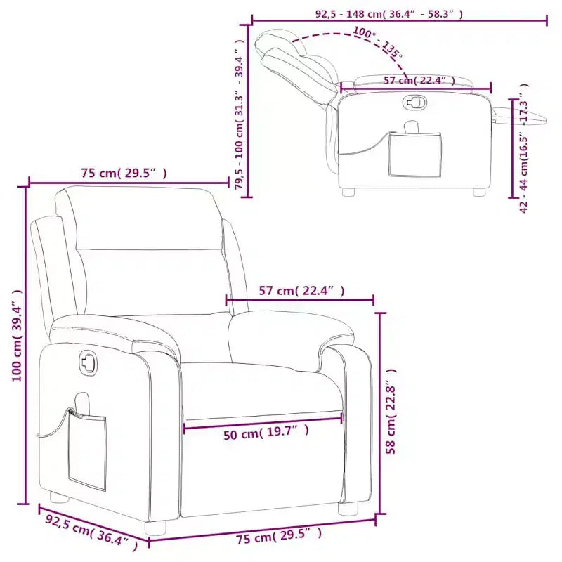 vidaXL Fauteuil de massage inclinable Tissu gris clair