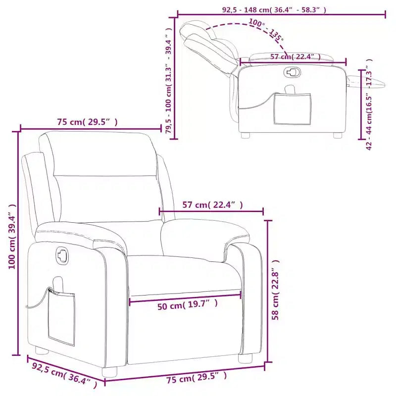 vidaXL Fauteuil de massage inclinable Tissu gris clair