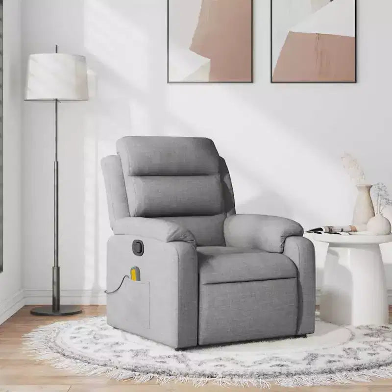 vidaXL Fauteuil de massage inclinable Tissu gris clair