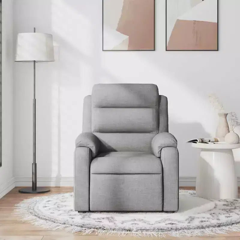 vidaXL Fauteuil de massage inclinable Tissu gris clair
