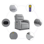 vidaXL Fauteuil de massage inclinable Tissu gris clair