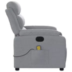 vidaXL Fauteuil de massage inclinable Tissu gris clair
