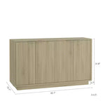 Buffet de rangement moderne Okak avec 4 portes et étagères réglables, buffet d'appoint décoratif pour salle à manger, cuisine